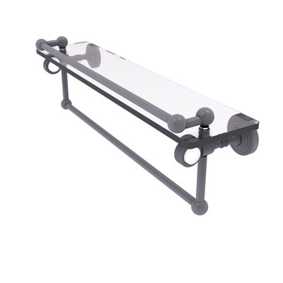 Jarrell Glass Bracket Shelf with Towel Bar