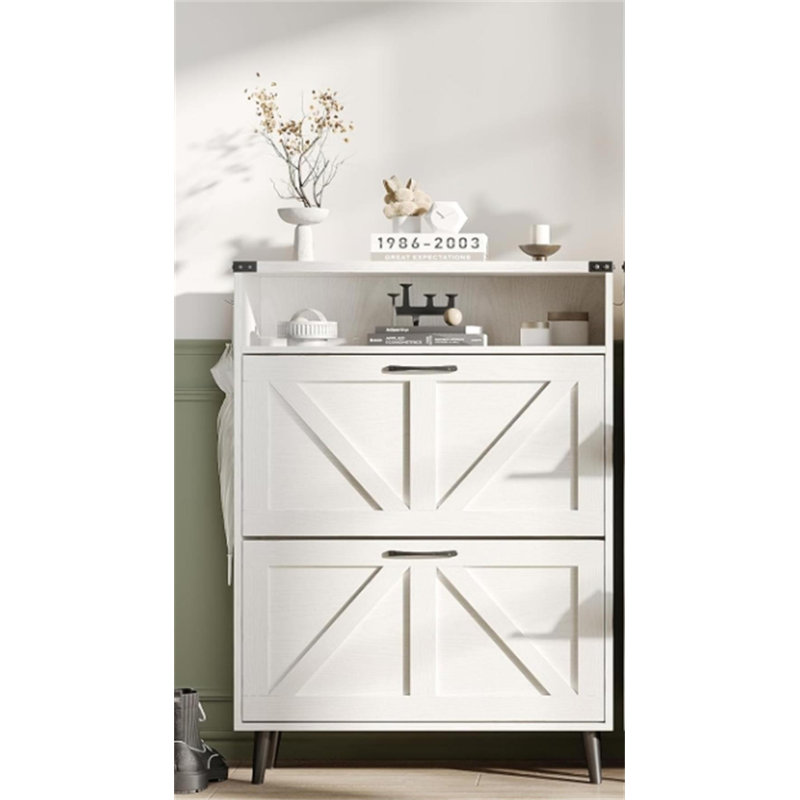 Shoe Cabinet With Open Storage Space