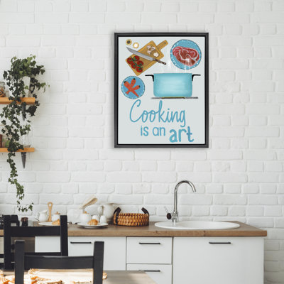 Cooking Is An Art Phrase Floating Frame, design by Christine Becker