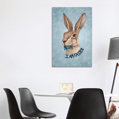 Mr. Hare Is Faster by Barruf - Wrapped Canvas Gallery-Wrapped Canvas Giclée