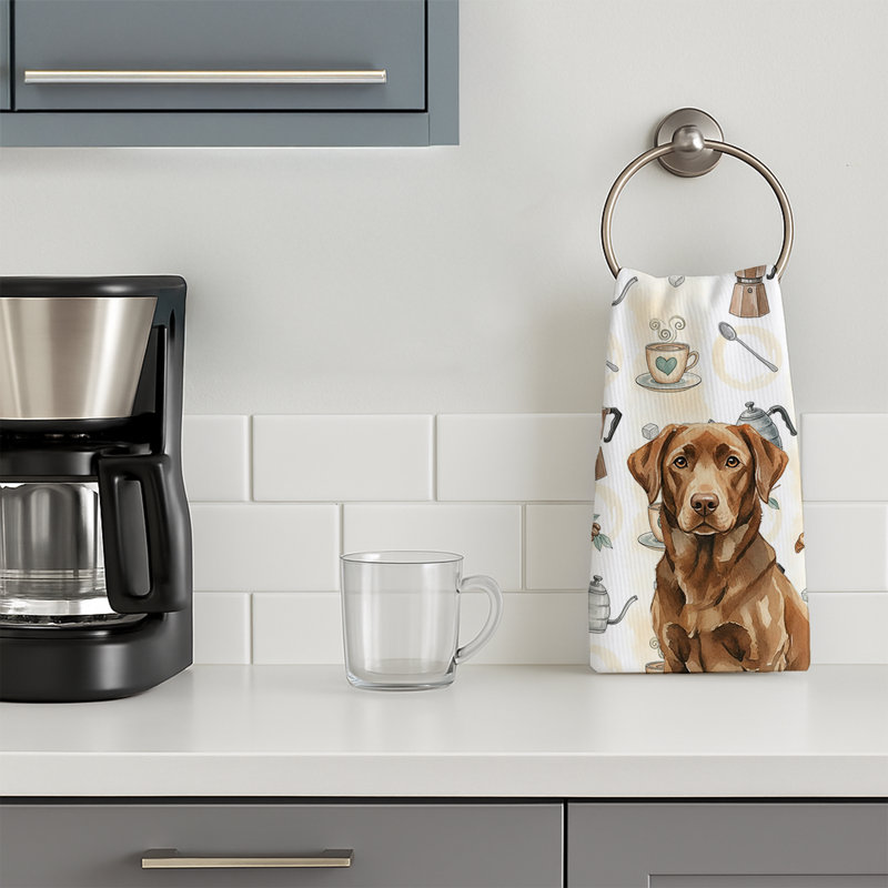 Serviette de cuisine Coffee Bar, Labrador Retriever chocolat