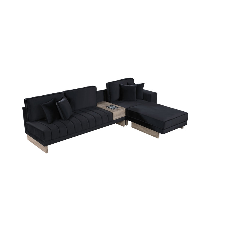 Mavity Velvet L-Shaped Sectional Reversible