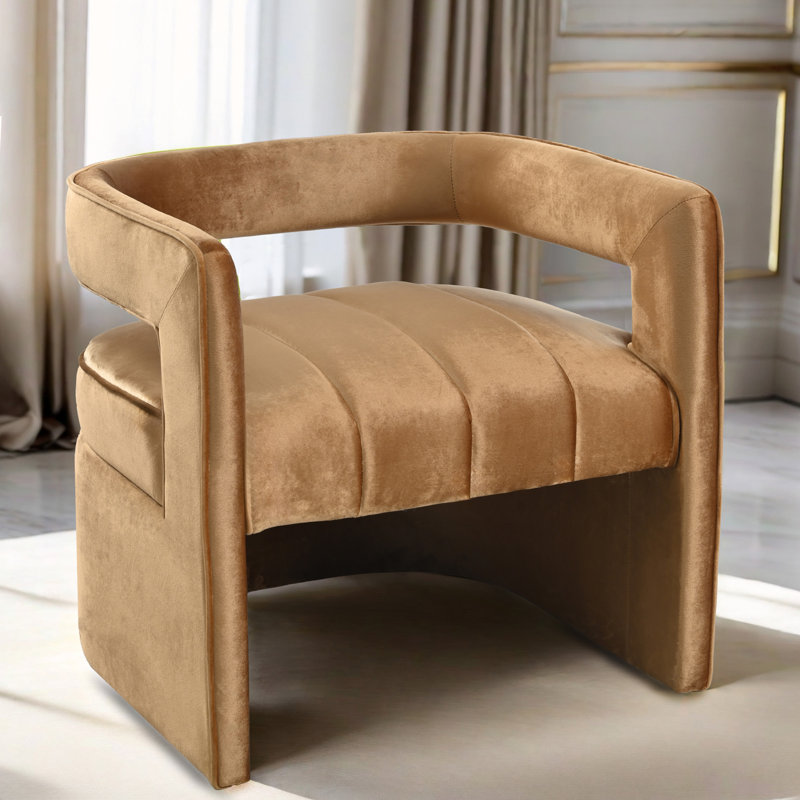 Fauteuil d'appoint Tordis, Velours brun