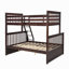 Lit simple superposé au dessus d'un lit double avec tiroirs de rangement, lit superposé en bois avec échelle et garde-corps