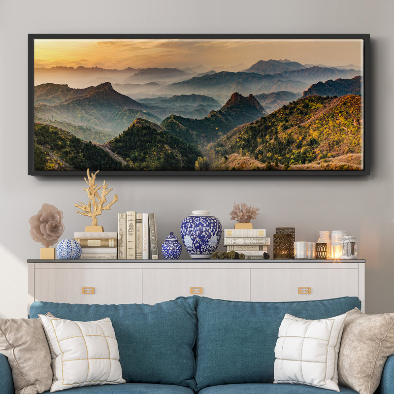 Jinshanling Mountains, reproduction d'art sur toile, Noir, H 12 po x l 30 po x P 1,5 po