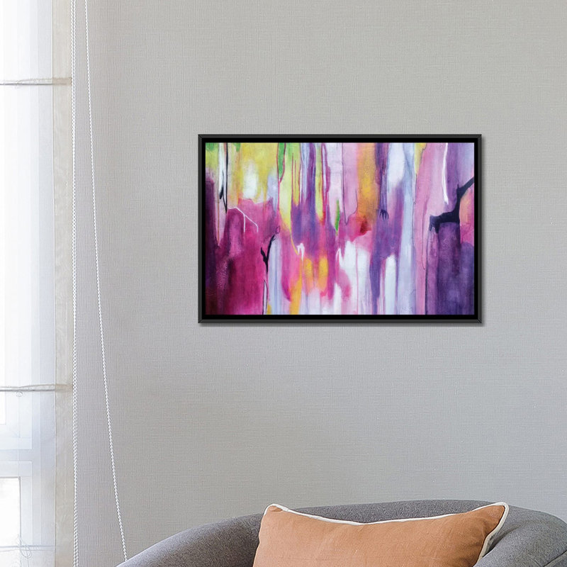 «Explosion Magenta II», impression sur toile, H 18 po x l 26 po x P 1,5 po, Toile avec cadre noir