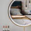 Coiffeuse avec miroir lumineux, 5 tiroirs, 1 chaise