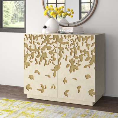 Rowles 35" Wide 2-Door Hand-Painted Accent Cabinet by Willa Arlo Interiors