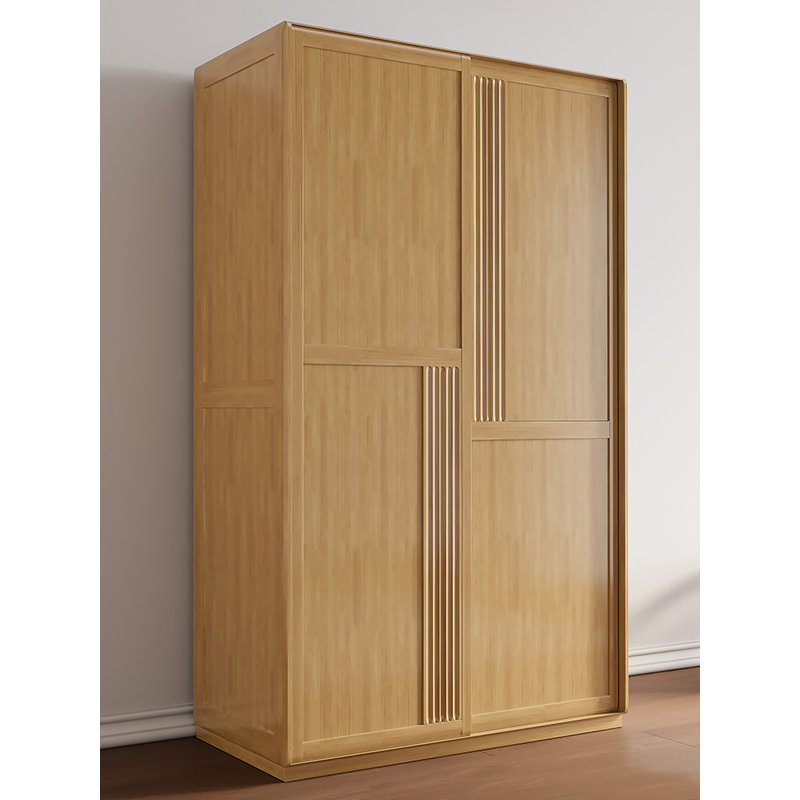 Armoire à portes coulissantes en bois d'hévéa de style américain, H 82,68 po x l 70,08 po x P 24,02 po