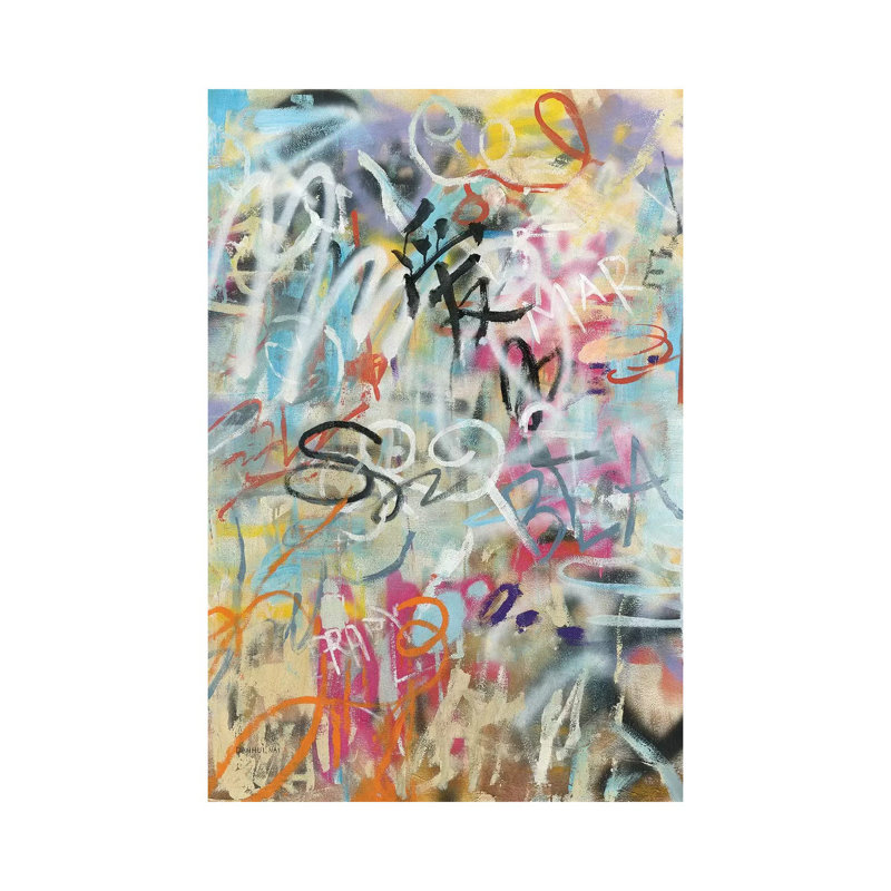 Graffiti Love by Danhui Nai - Wrapped Canvas Painting, 30.48 cm H x 45.72 cm W