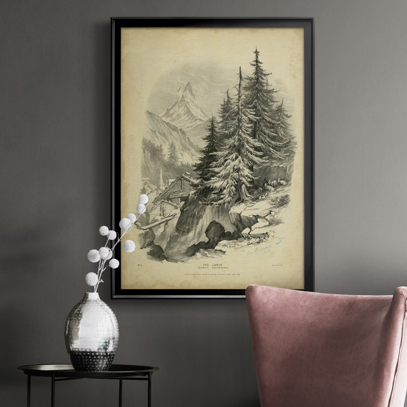 Toile encadrée de qualité supérieure The Larch, Cadre noir, H 36,5 po x l 26,5 po x P 1 po