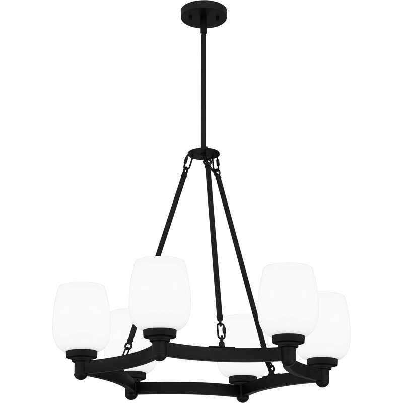 Lustre à 6 lumières Wiens, Noir mat