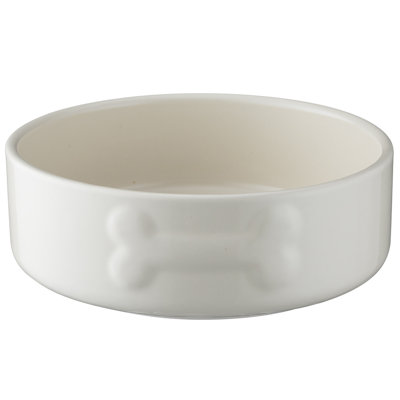 Mason Cash: Bol pour chien en os gaufré - crème - 5,9 po, 17 oz - plat en céramique durable pour aliments et eau, va au micro-ondes et au lave-vaisselle, alimentation et hydratation des repas pour animaux de compagnie