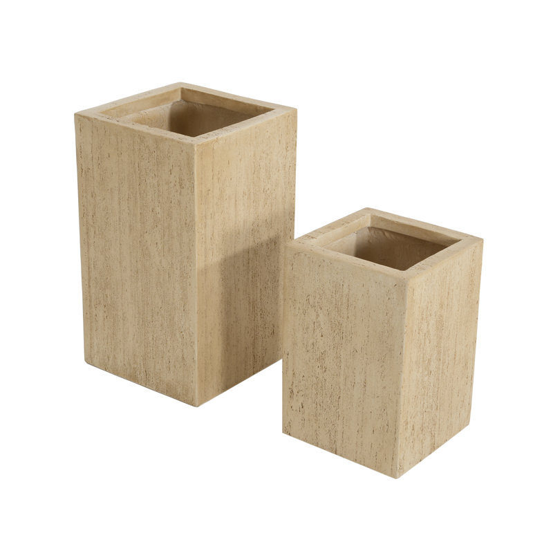 Ernesto Outdoor/Indoor MGO Handmade Modern Rustic Rectangular Planter Box Set