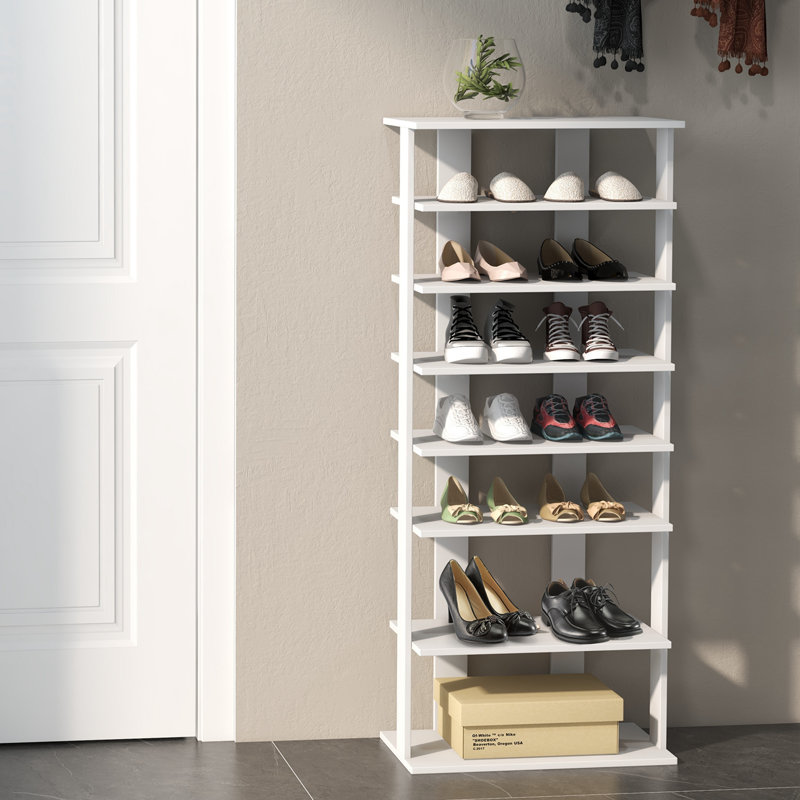 14 Pair Shoe Rack, White