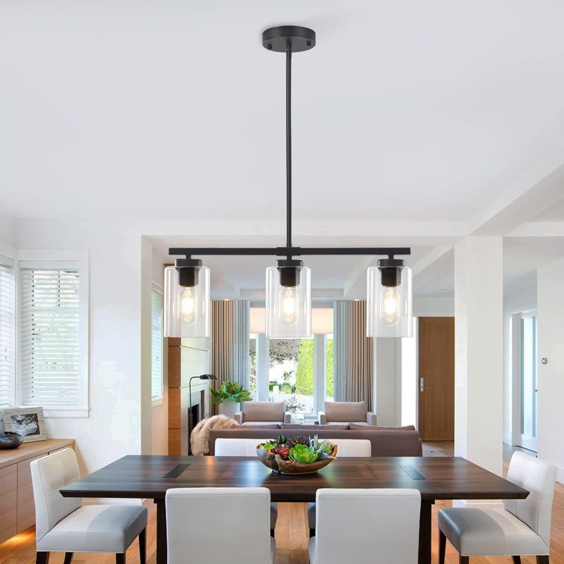 Volha 3 - Light Kitchen Island Pendant, Clear, Black