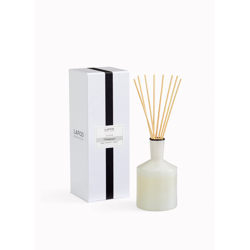 House & Home Reed Diffuser, 5.5" H x 3" W x 3" D, Gray, Champagne