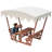 Outdoor Waterproof Solid Wood Picnic Table And Bench Set With Removable Canopy - Suitable For All-Weather Patios, Gardens, Decks, Parks, Beaches