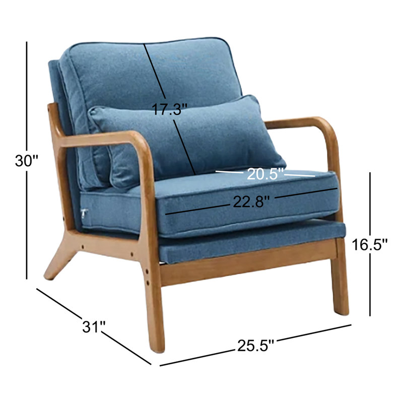Holdyn Upholstered Armchair, Blue Linen