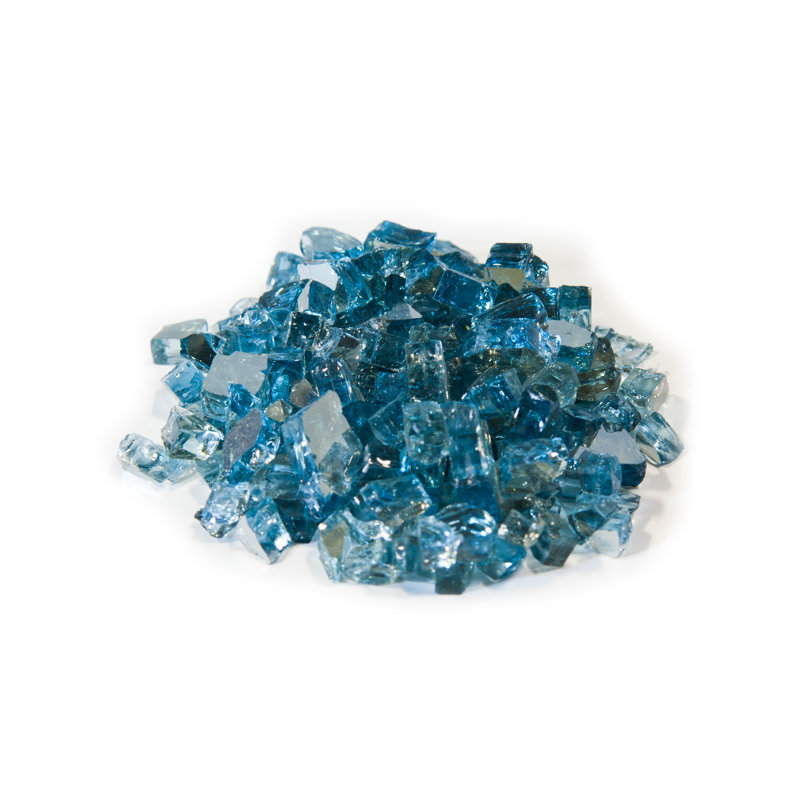Accessoire de foyer d'extérieur en verre 0,25 po Dagan, Bleu, 1/4 po d'épaisseur