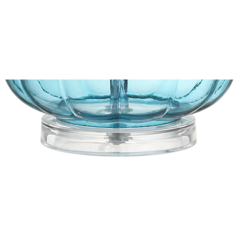 Musselman Glass Table Lamp, Aqua