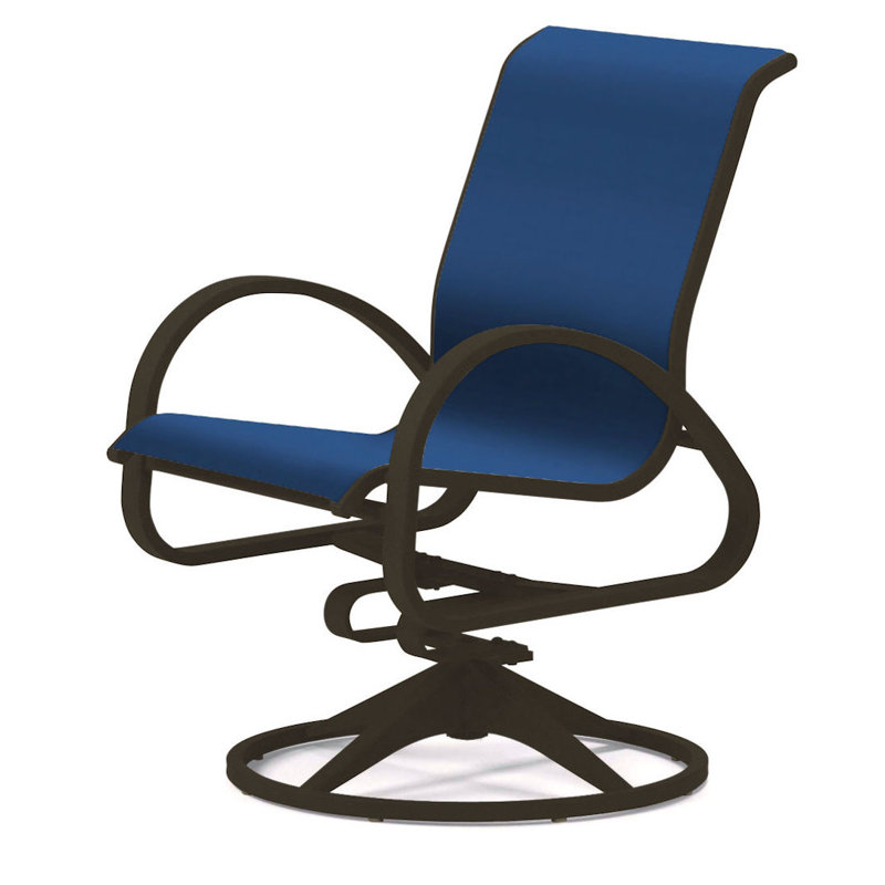 Aruba 1 Outdoor Dining Armchair, Textured Desert, Cobalt 35D Sunbrella®
