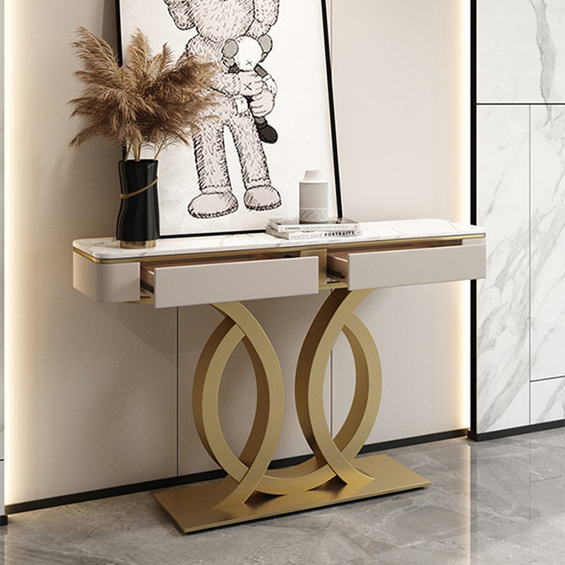 Italian Luxury Console Table, 33.5" H x 47.2" W x 13.8" D, Gold