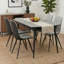 Benedick Extendable Glass Top Metal Base Dining Table