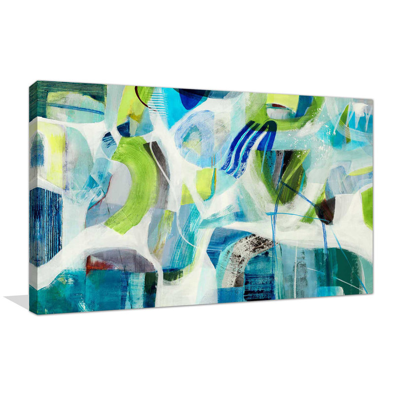 «Rhyming - Floater Frame», peinture sur toile, Toile tendue, H 18 po x l 30 po x P 1 po