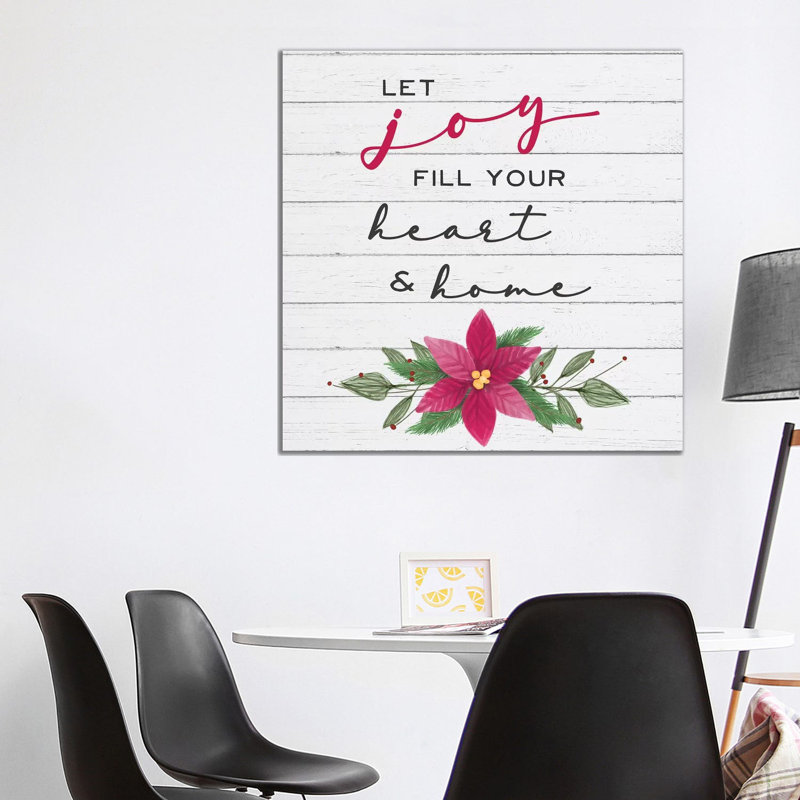 Cozy Christmas II Poinsettia 1 Piece Wrapped Canvas Wall Art, 93.98 cm H x 93.98 cm W x 3.175 cm D