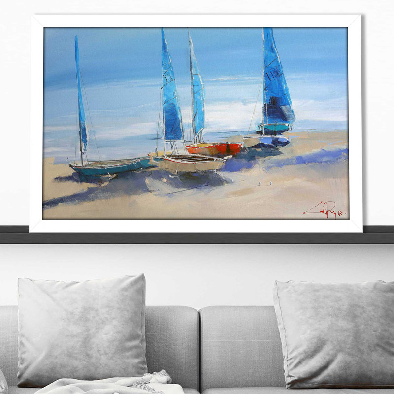 «Avant la voile» par Craig Trewin Penny - reproduction d'art, H 33,5 po x l 49,5 po x P 1 po, Cadre blanc