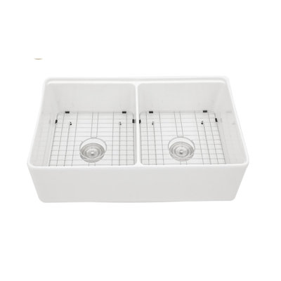 Ceramic Farmhouse Workstation Sink – Double Bowl