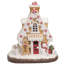 Snowy Gingerbread Peppermint House With Snowman Christmas Decoration - 11"