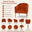 Ensemble de 2 fauteuils d'appoint incurvés en velours avec base en métal martelé-125662914