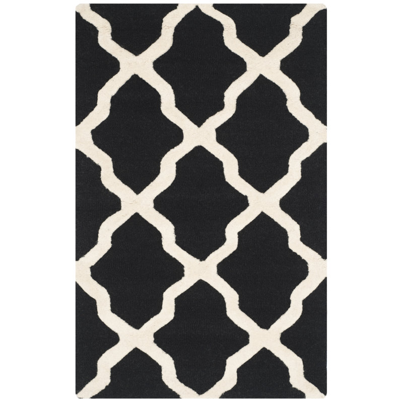 Darbonne Geometric Wool Hand Woven Area Rug, Rectangle 91 x 152cm