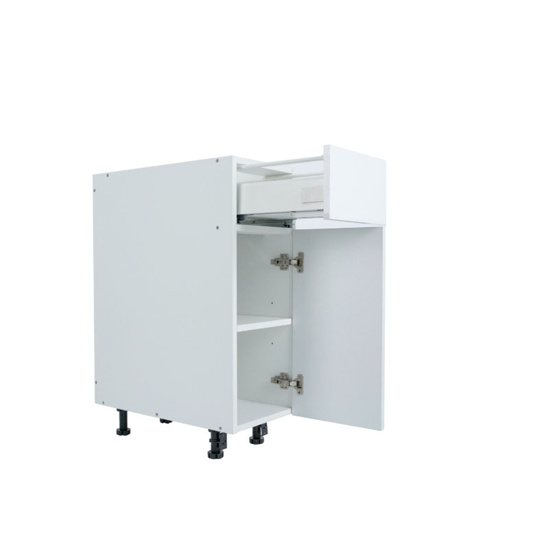 Radiance Radiance Ready to Assemble Slab Base Kitchen Cabinet in White Gloss, 34.5" H x 12" W x 24" D