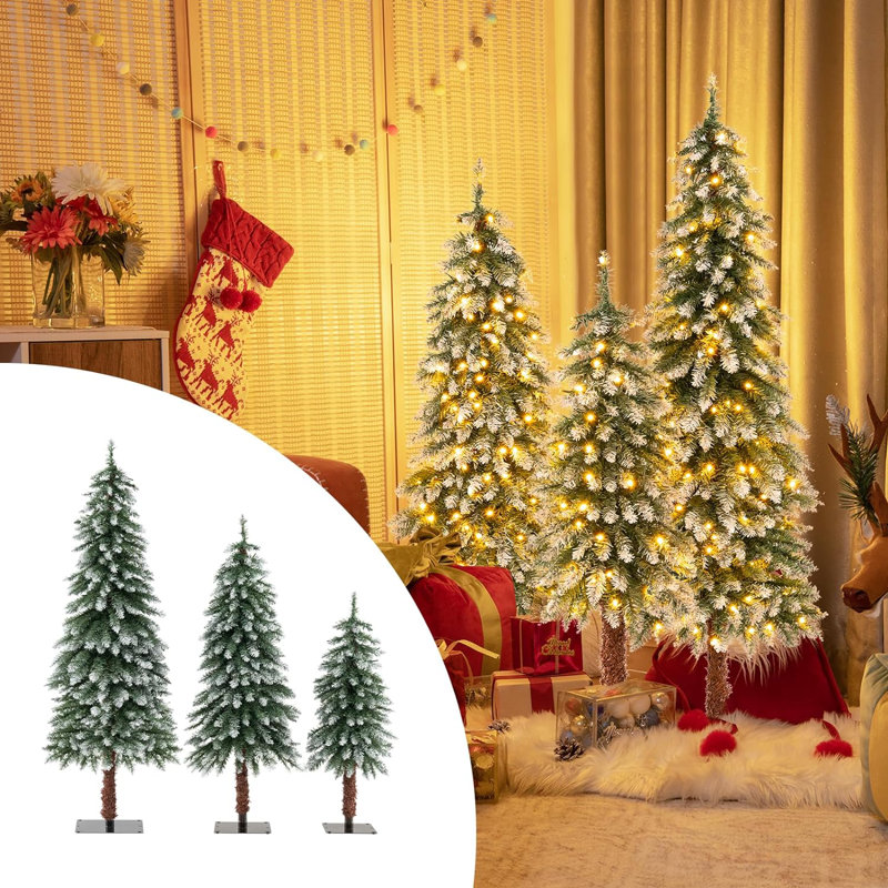 Lighted Artificial Pine Christmas Tree
