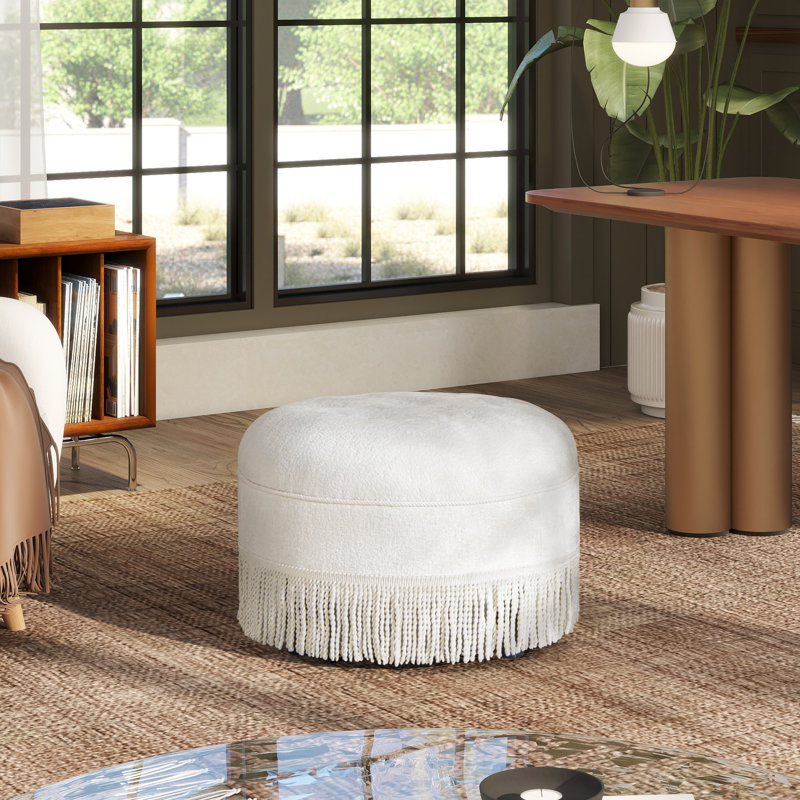 Labus 24" Round Upholstered Accent Ottoman