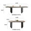 Table de salle à manger extensible de 63 à 94,5 po Subrati avec plateau en pierre frittée et base en métal pour 8-10 po-447848421-447848420