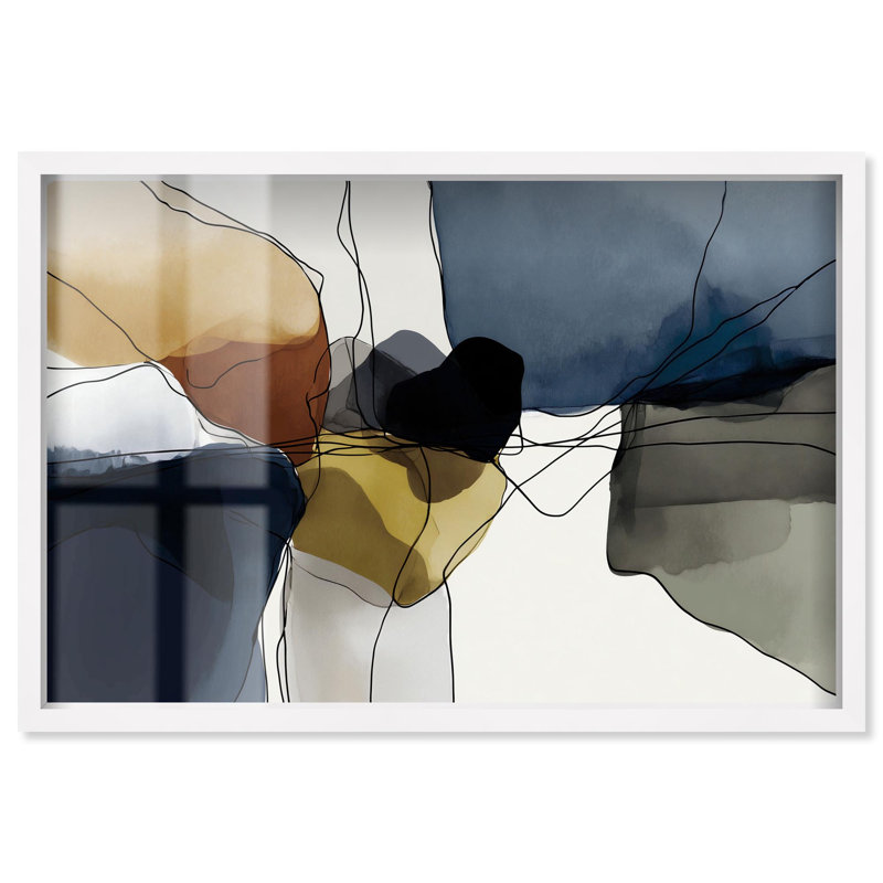Décoration murale de bureau connectée «Connidden Colors I» par Art Remedy, cadre blanc, 45 x 30, H 31 po x l 46 po