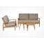 Chaise de patio en teck avec coussins Anneke Cottman