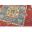 Tapis rouge / ivoire en laine noué à la main de conception unique 5 pi 8 po x 7 pi 9 po New Age