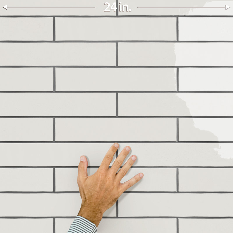 Menorca 2-1/2 In. X 12-7/8 In. Ceramic Wall Tile, White