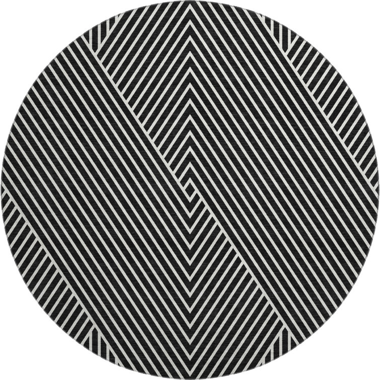Premium Machine Washable Prisco Black Rug