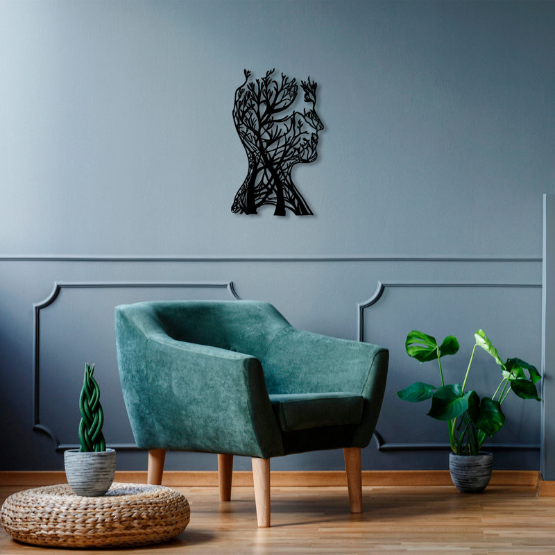Decorative Metal Wall Accessory, Black Finish, 10.6 x 16.9 inches | 100% Metal Construction, Thickness: 0.06 inches | Stylish Wall Art for Home Decor, Perfect for Living Room & Office Spaces