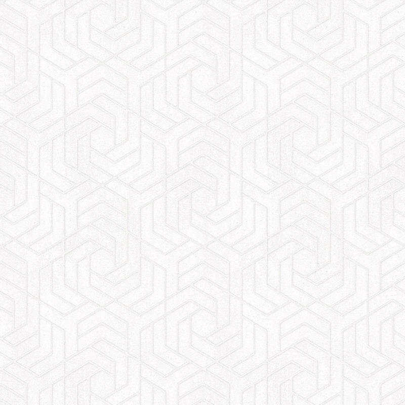 Hex Geometric Wallpaper, White
