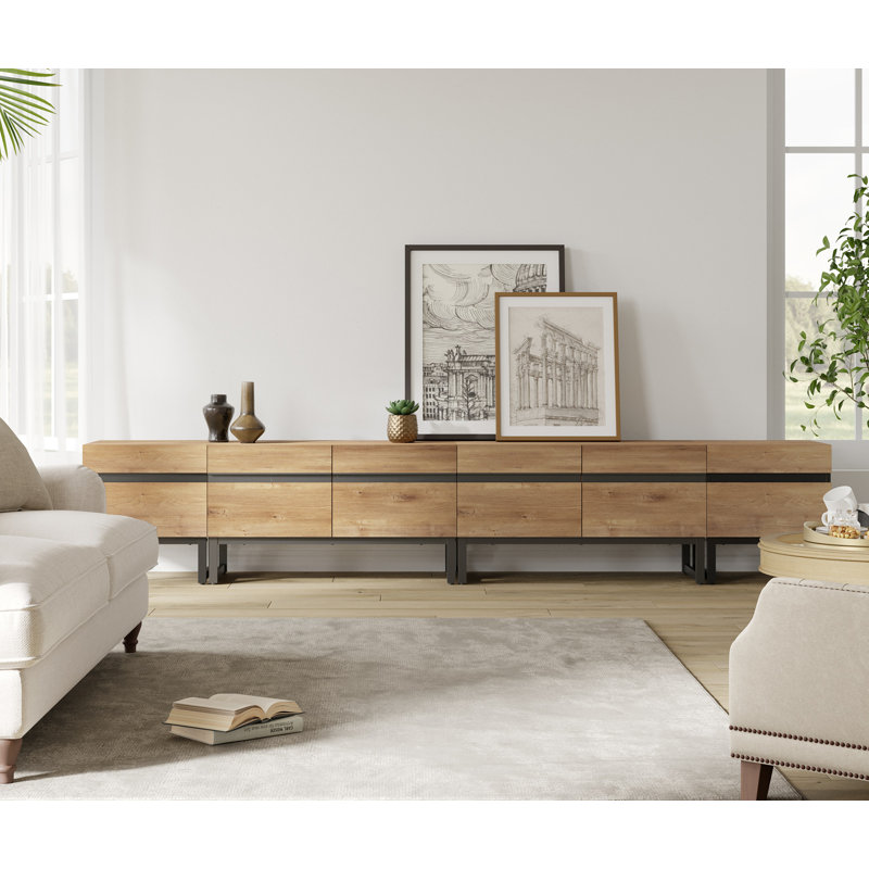 Aadam Modern TV Stand, 4 In 1 Entertainment Center TV Console With Storage Cabinets And Metal Base,Media Console For Living Room