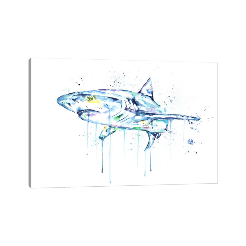 Shark by Lisa Whitehouse - Wrapped Canvas Print, 20.32 cm H x 30.48 cm W