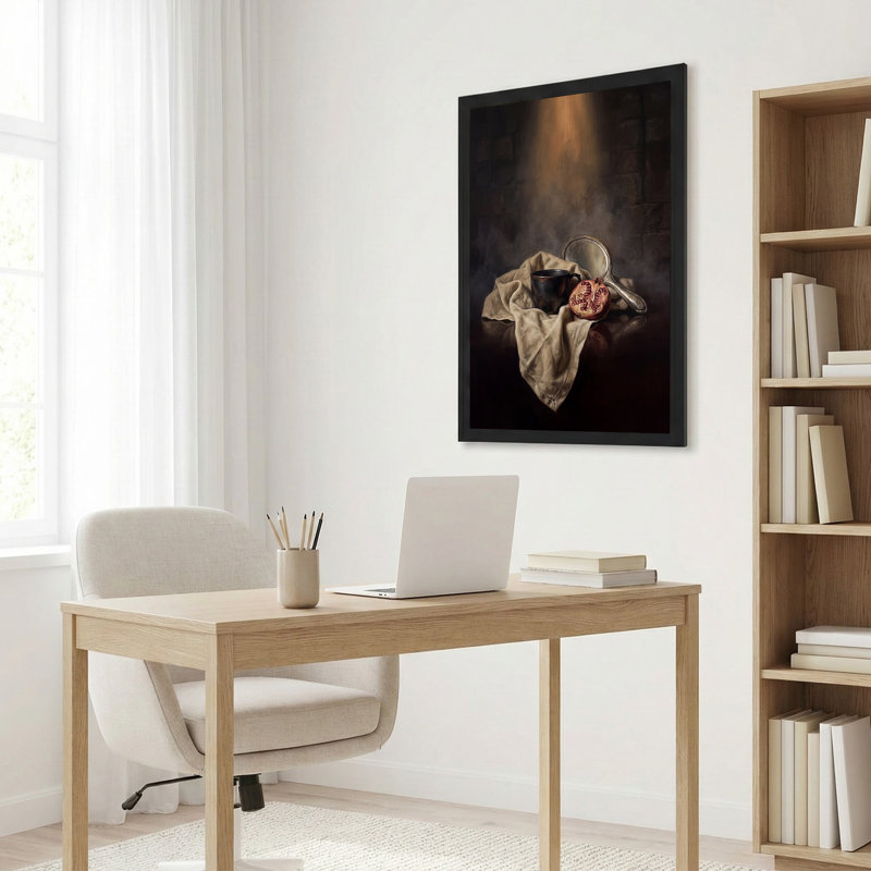 Toile grise coupée en deux avec miroir foncé, 30"H x 20"W