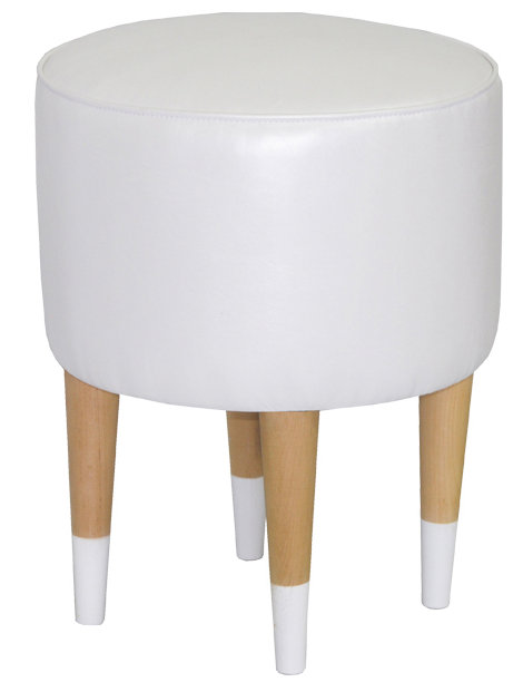 Solid + Manufactured Wood Accent Stool, White